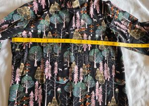 Unique Forest Print Ruffle Sleeve Top
