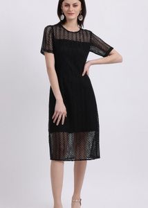 Black Design Sheath Dress