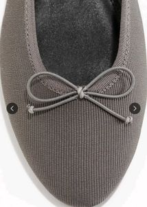 Women's Grey Ballet Flats with Bow
