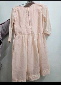 Beautiful Peach Floral embroidered Kurta Set
