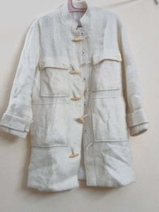 Chic White Toggle Coat