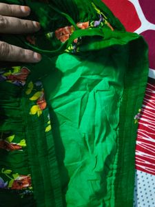 Green Floral Print Fabric