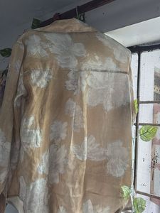Stylish Beige Floral Print Shirt