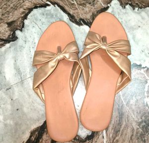 Golden Bowtie Flats