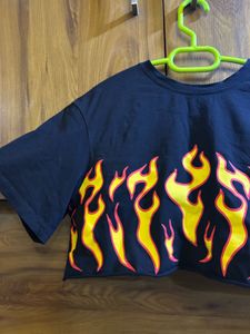 Flames Cropped T-Shirt