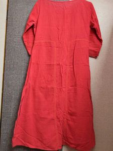 Red Button-Up Anarkali Kurta