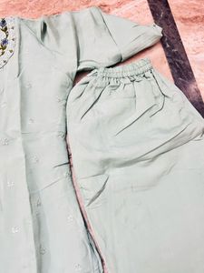Light Blue Embroidered Kurta Set with Dupatta