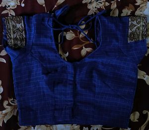 Royal Blue Embroidered Saree