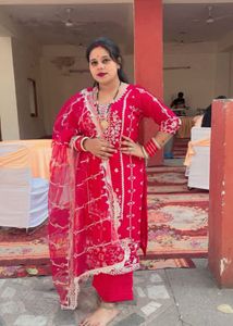 Elegant Red Embroidered Kurti