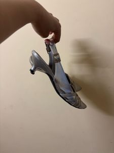 Silver Pointed Toe Heels
