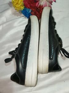 Black Lace-Up Sneakers