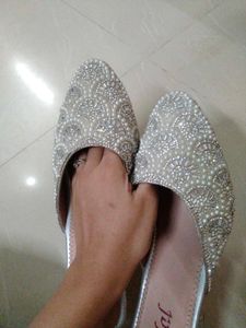 Embellished Pearl &amp; Crystal Mules