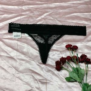 Lace Trim Polka Dot Thong