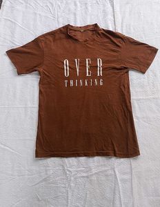 Brown "Over Thinking" Graphic T-Shirt