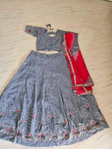 Elegant Grey Lehenga Choli Set