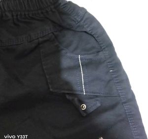kid's Black Cargo Shorts
