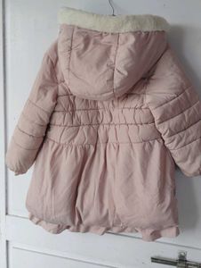 Pink Puffer Coat with Sherpa Hood