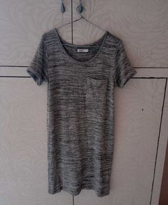 Casual Grey Heathered Pocket Dress