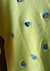 Yellow Heart Embroidered Cardigan