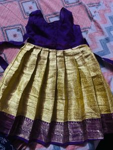 kids lehaga choli Yellow and Pink Baby Dress 6-12