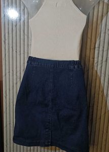 Denim A-Line Skirt