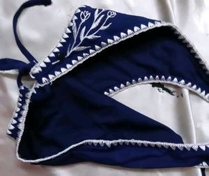 Navy Embroidered Bikini panty