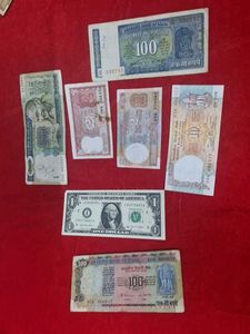 Collection of Old Indian and US Currency Notes