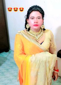 Vibrant Orange &amp; Cream Saree with blouse