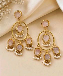 Elegant Gold & Pearl Drop Earrings