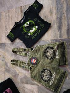 Cute Doraemon Overalls Set for Kids