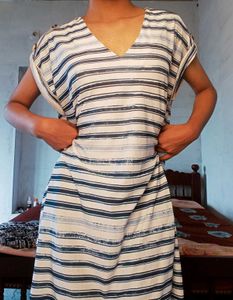 Striped V-Neck Tunic Top
