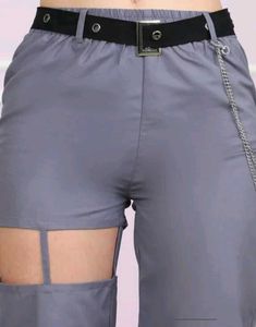 Shein Ankle Length Thigh Cut Out Joggers With Chai