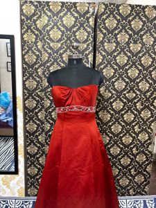 Elegant Red Embellished Gown