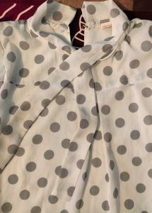 Chic Polka Dot Girl's Top