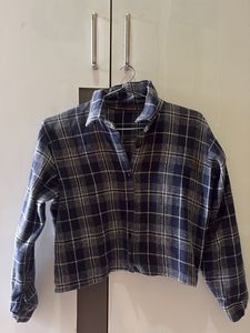 Cozy Plaid Cropped Shirt