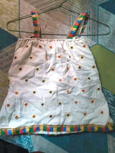 Embroidered Cotton y2k style multicolor tank top w