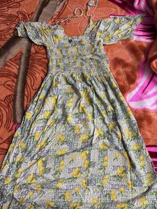 Charming Lemon Print Maxi Dress