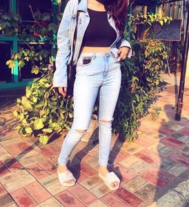 Light Wash Ripped Skinny Jeans