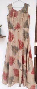 Light Brown Women Party Wear Gown/Dress