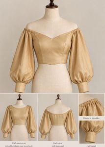 Golden Off-Shoulder Blouse