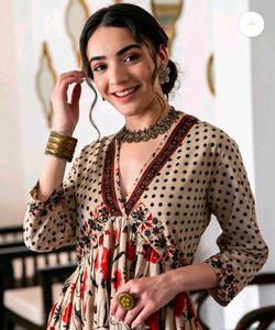 Rustorange A-line Dress(Beige)