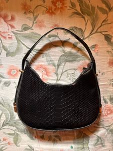 urbanic Chic Black Embossed Hobo Bag