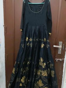 Elegant Black Embroidered Gown