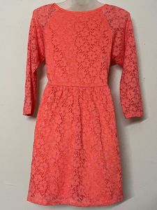 Pintresty Coral Lace Dress