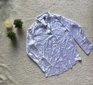 Elegant Silky White Button-Up Shirt