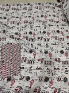 NO DUPATTA Artistic White Dress Material