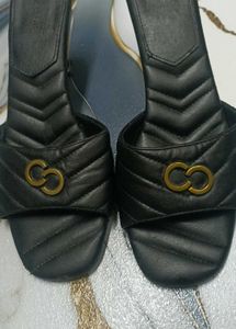 Celeste Quilted Slip-On Sandals with Kitten Heels