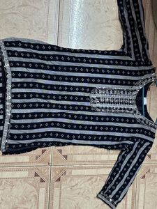 Elegant Striped Kurti with Embellishments