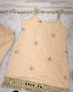 Elegant Cream Kurta Set with Sharara