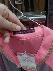 Pink &amp; Grey Ethnic Gown